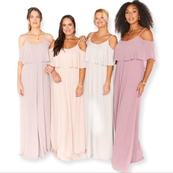 Show Me Your Mumu Caitlin Ruffle Maxi Dress Size Small White / Ivory - Picture 4 of 11